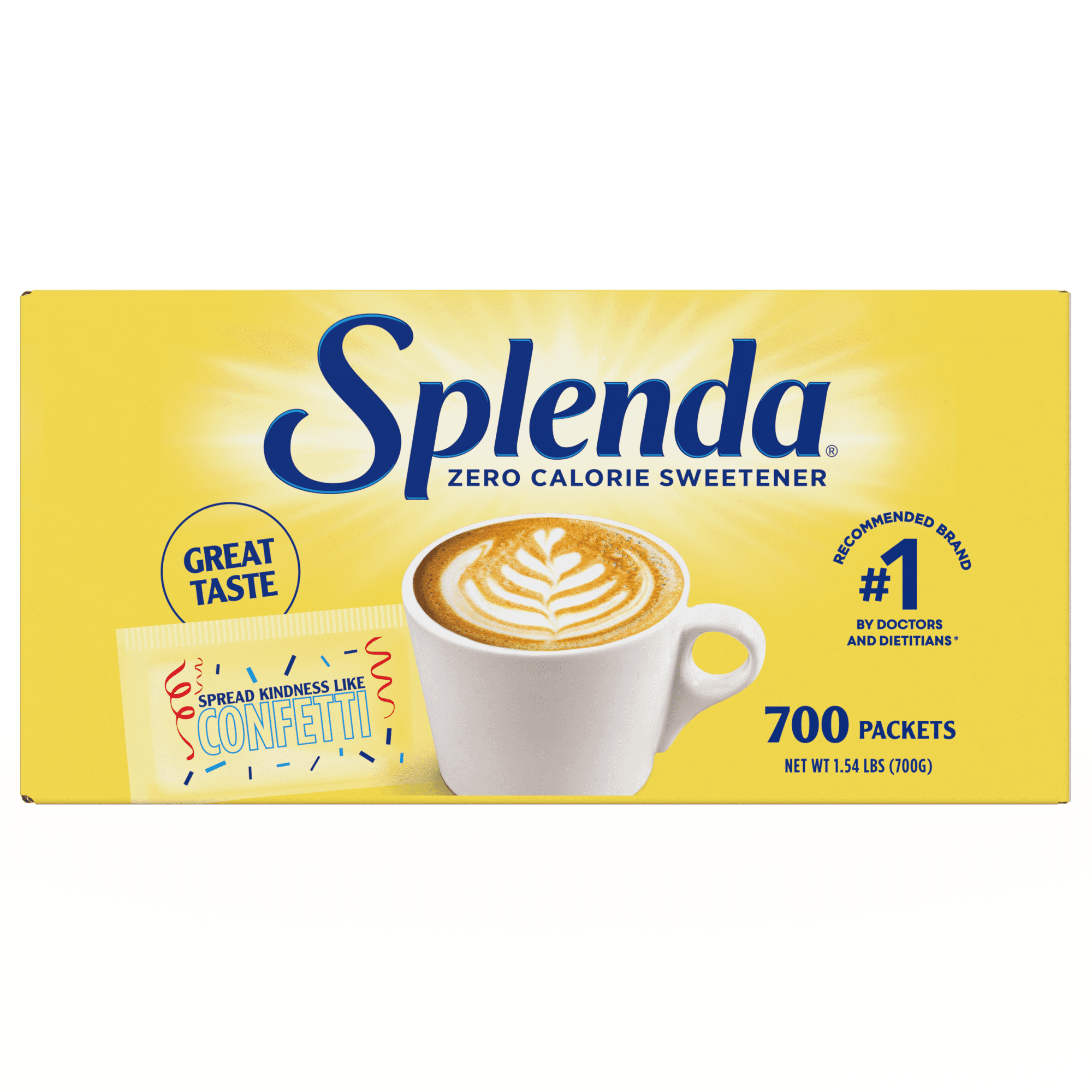 Splenda Zero Calorie Sweetener, Sugar Substitute Packets, 700 Count, Cardboard Box — grocery product