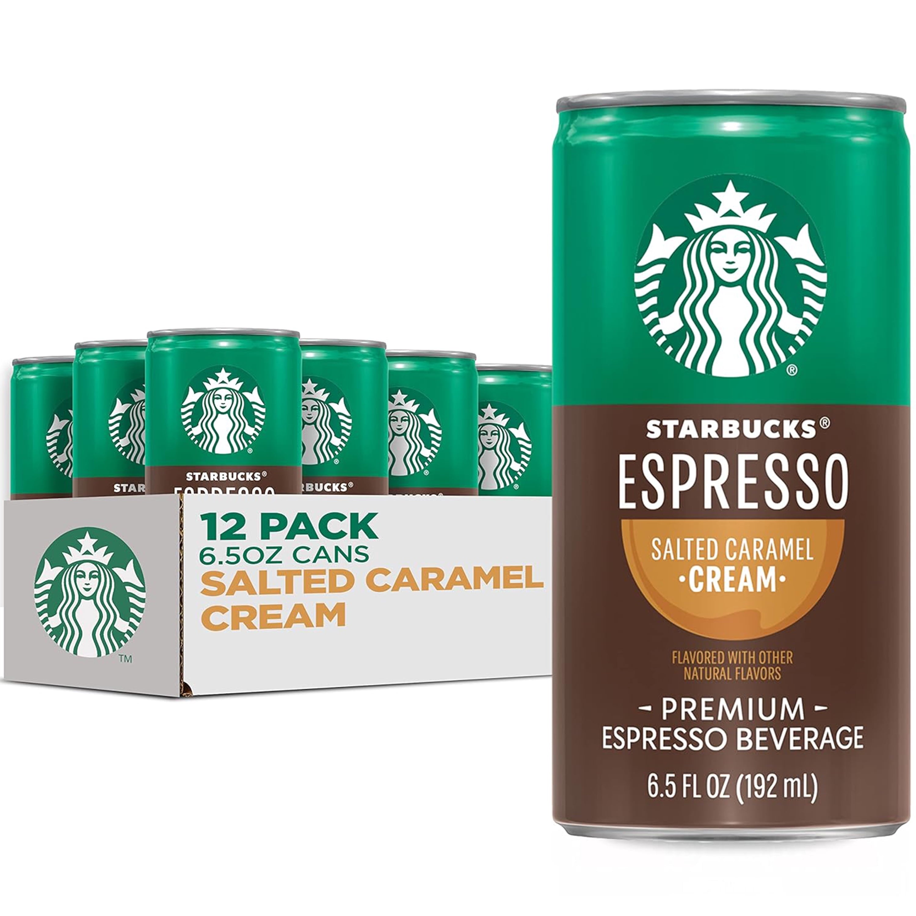 Starbucks Doubleshot Espresso Salted Caramel Cream Premium Iced Coffee 6.5 fl oz 12 Pack Cans — coffee and drinks product