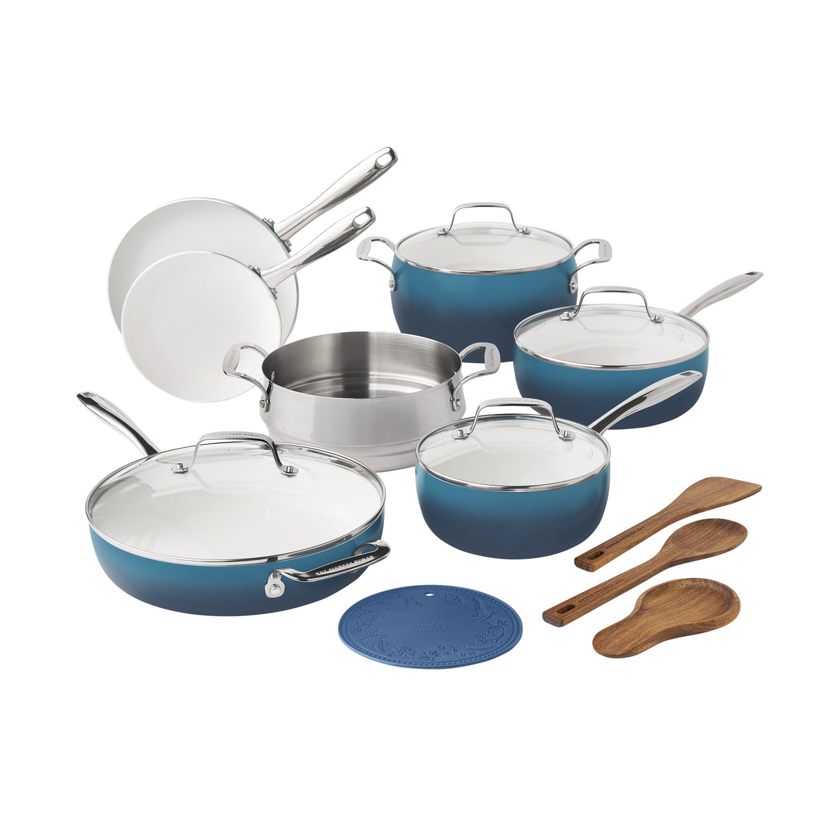 The Pioneer Woman Harlow 15-Piece Ceramic Nonstick Cookware Set
