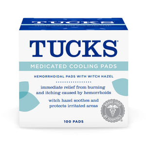 TUCKS Medicated Cooling Pads with Witch Hazel for Hemorrhoid Relief, 100 Count — health and personal care product