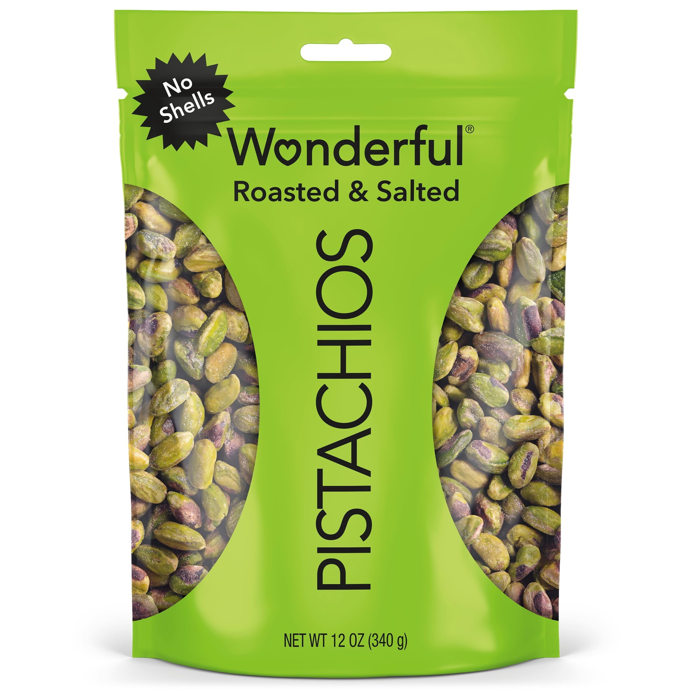 Wonderful Pistachios No Shells Roasted & Salted Nuts, 12 Ounce Bag — grocery product