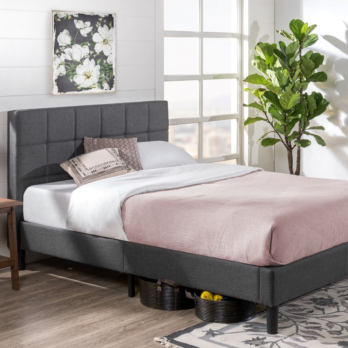 Zinus Lottie 43" Upholstered Platform Bed Frame