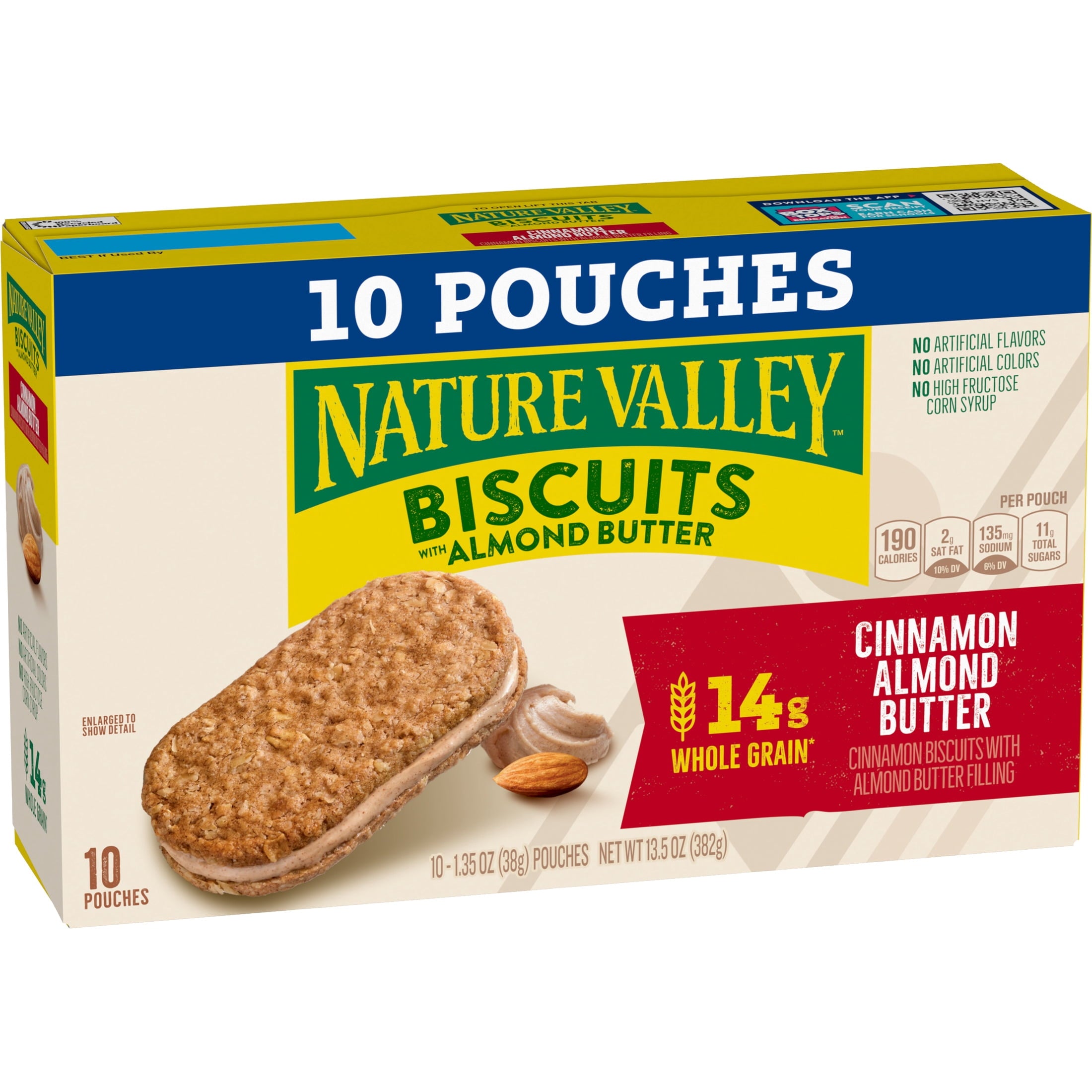 Nature Valley Biscuit Sandwiches, Cinnamon Almond Butter, 10 Bars, 13.5 oz — grocery product, view 9