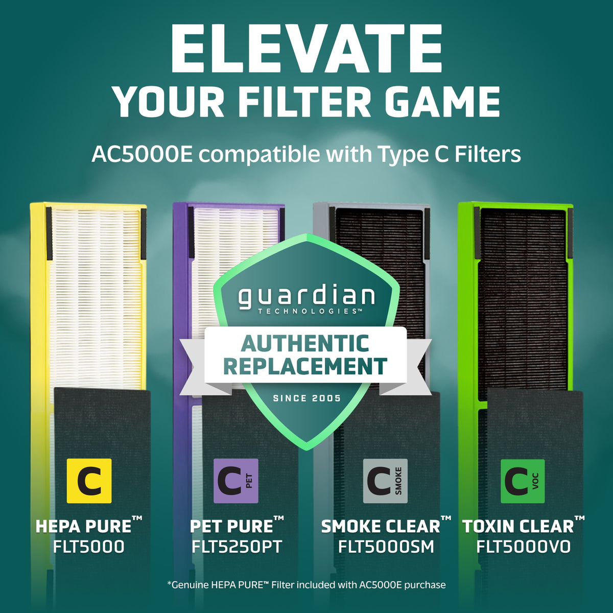 GermGuardian 915 Sq. ft. HEPA Pure Tower Air Purifier with UV-C - image 5 of 6