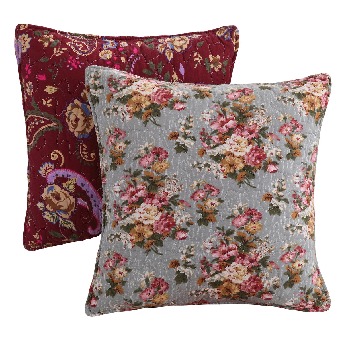 Greenland Home Antique Chic 100% Cotton Patchwork Floral Reversible Oversized Quilt Set - image 2 of 6
