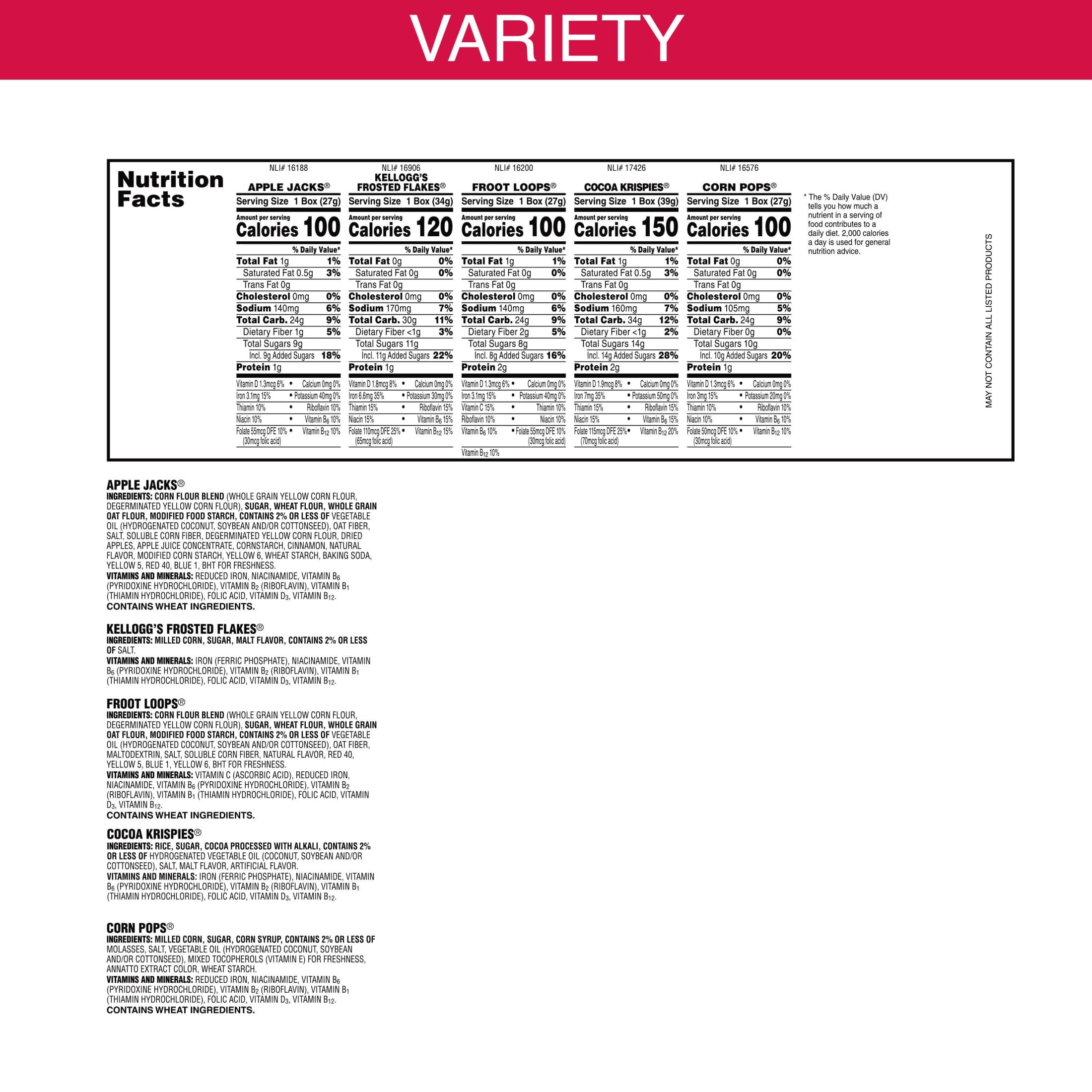 Kellogg's Breakfast Cereal, Kids Cereal, Family Breakfast, Variety Pack, 8.56oz Tray (8 Boxes) — grocery product, view 7