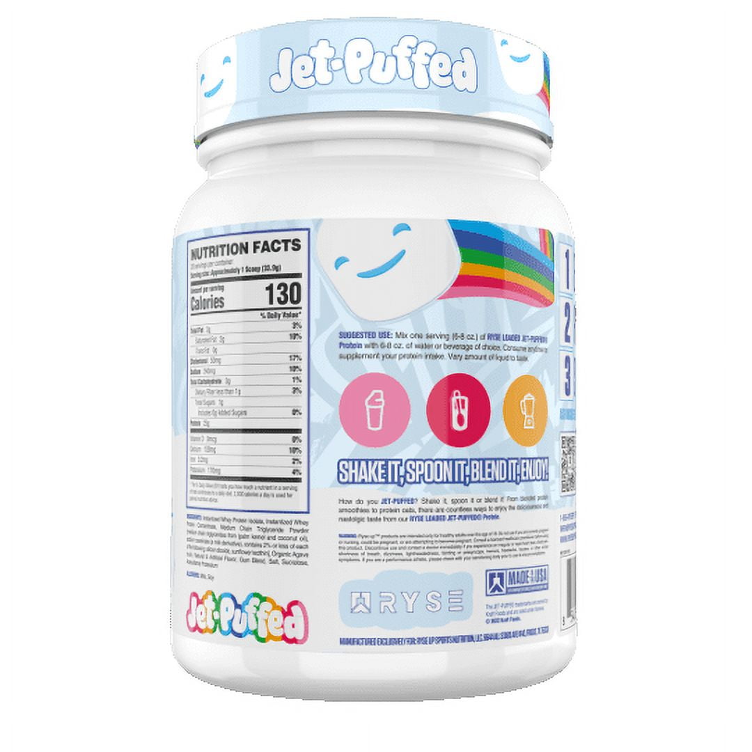 RYSE Loaded Protein Powder, Jet Puffed Marshmallow, 20 Servings, 25g Protein, Post Workout — sports nutrition product, view 3
