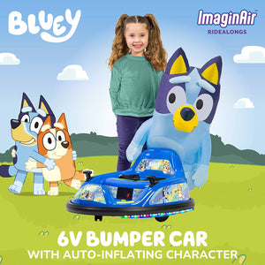 Bluey 6V ImaginAir Ride-On Bumper Car with Inflatable Character - image 3 of 6