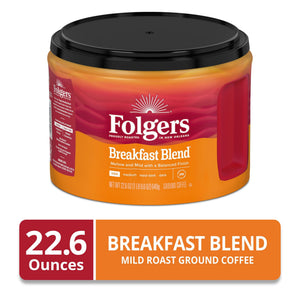 Folgers Breakfast Blend Ground Coffee, Mild Roast, 22.6 oz Canister — coffee and drinks product, view 2