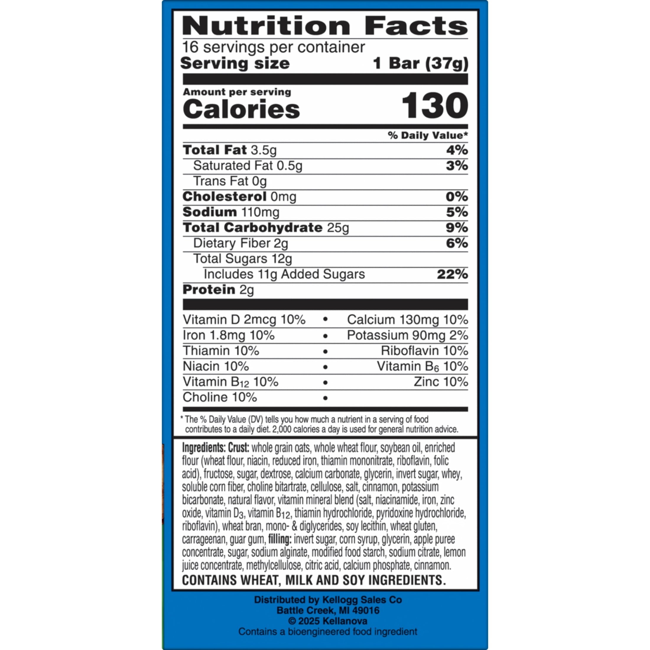 Kellogg's Nutri-Grain Apple Cinnamon Chewy Breakfast Bars, Made with 10g Whole Grains, 20.8 oz — grocery product, view 12
