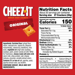 Cheez-It Original Cheese Crackers, Baked Snack Crackers, 21 oz — grocery product, view 8
