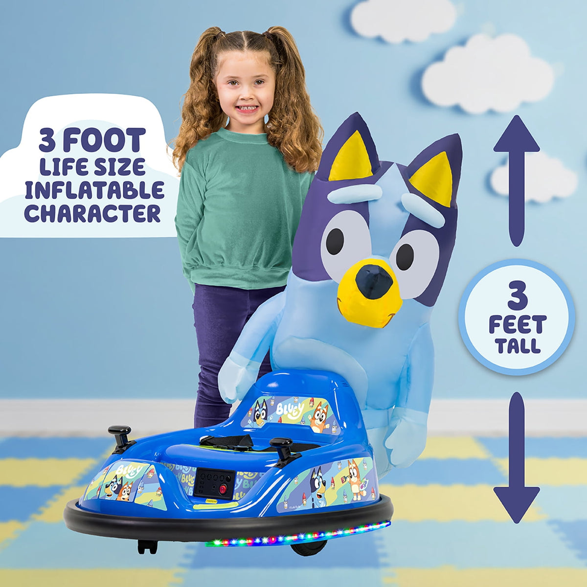 Bluey 6V ImaginAir Ride-On Bumper Car with Inflatable Character - image 5 of 6