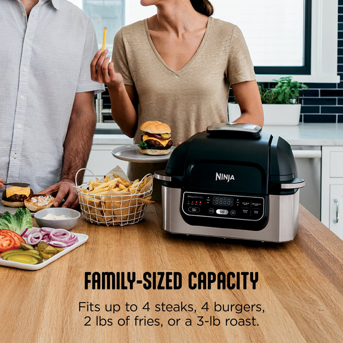 Ninja Foodi AG300 Electric Contact Grill with 4-Qt Air Fryer - image 3 of 6
