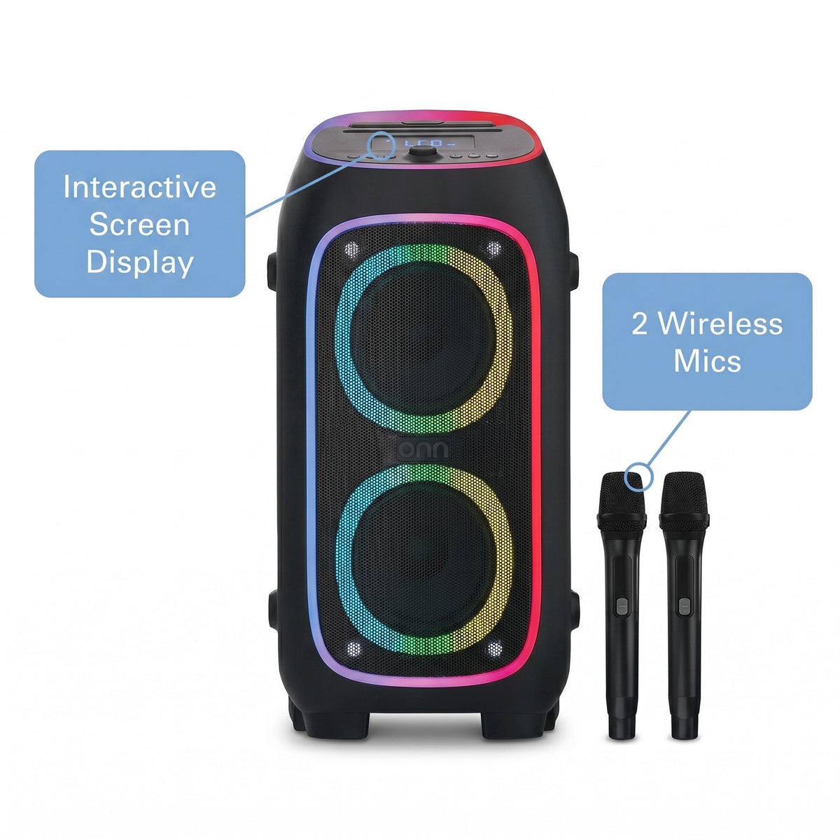 onn XL Wireless Party Speaker with Multicolor LED Lighting - image 6 of 6