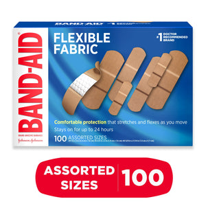 Band-Aid Brand Flexible Fabric Adhesive Bandages, Assorted, 100 Count — health and personal care product, view 2