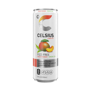 CELSIUS Fizz Free Peach Mango Green Tea, Functional Energy Drink 12 fl oz (Pack of 12) — coffee and drinks product, view 6
