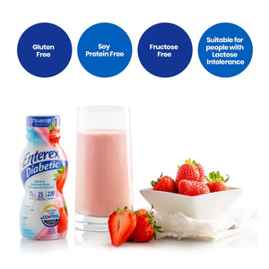 Enterex Diabetic Nutritional Meal Replacement Shake,for People with Diabetes,Strawberry,8 — sports nutrition product, view 6
