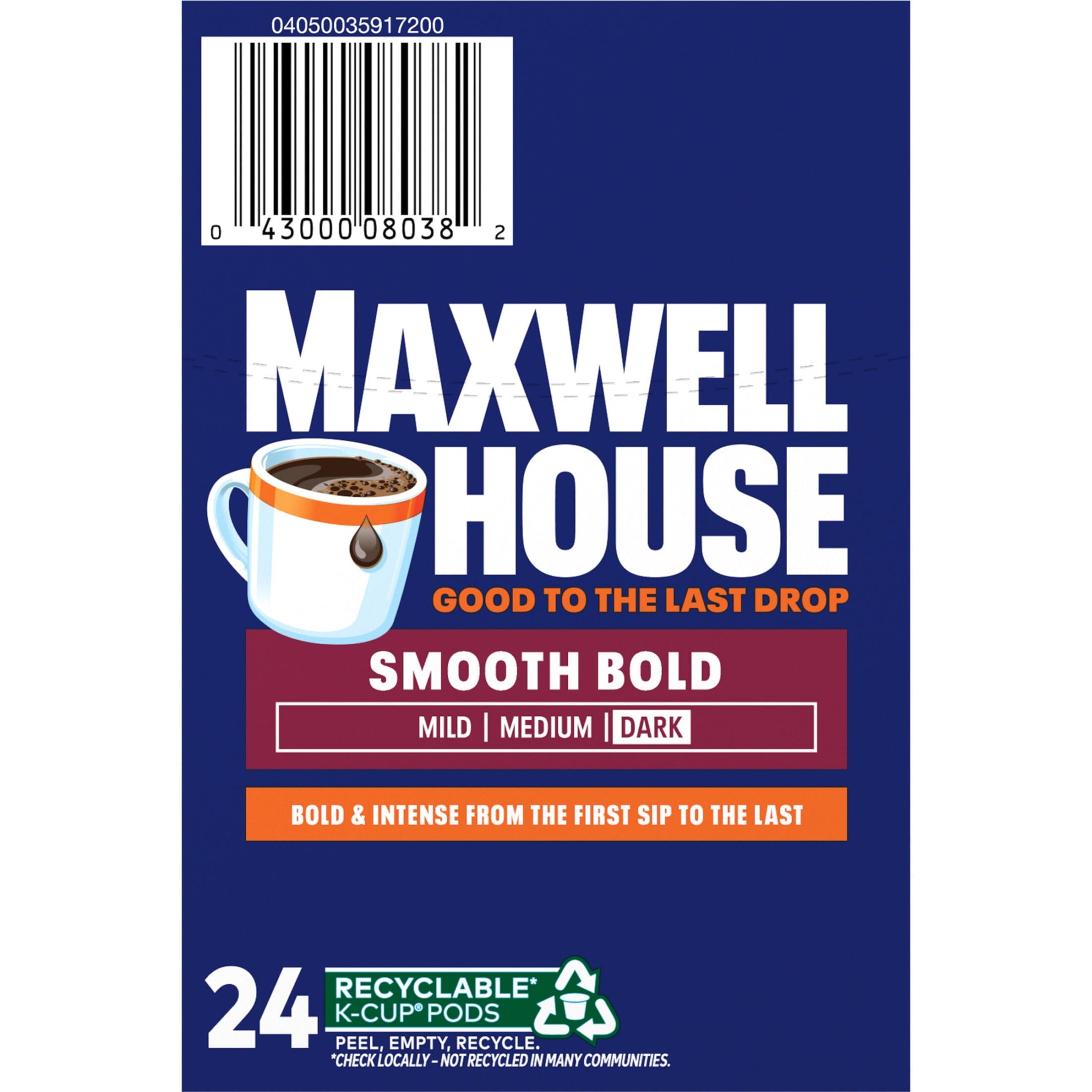 Maxwell House Smooth Bold Roast Coffee K-Cup Pods, 24 ct Box — coffee and drinks product, view 8