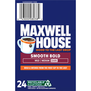 Maxwell House Smooth Bold Roast Coffee K-Cup Pods, 24 ct Box — coffee and drinks product, view 8