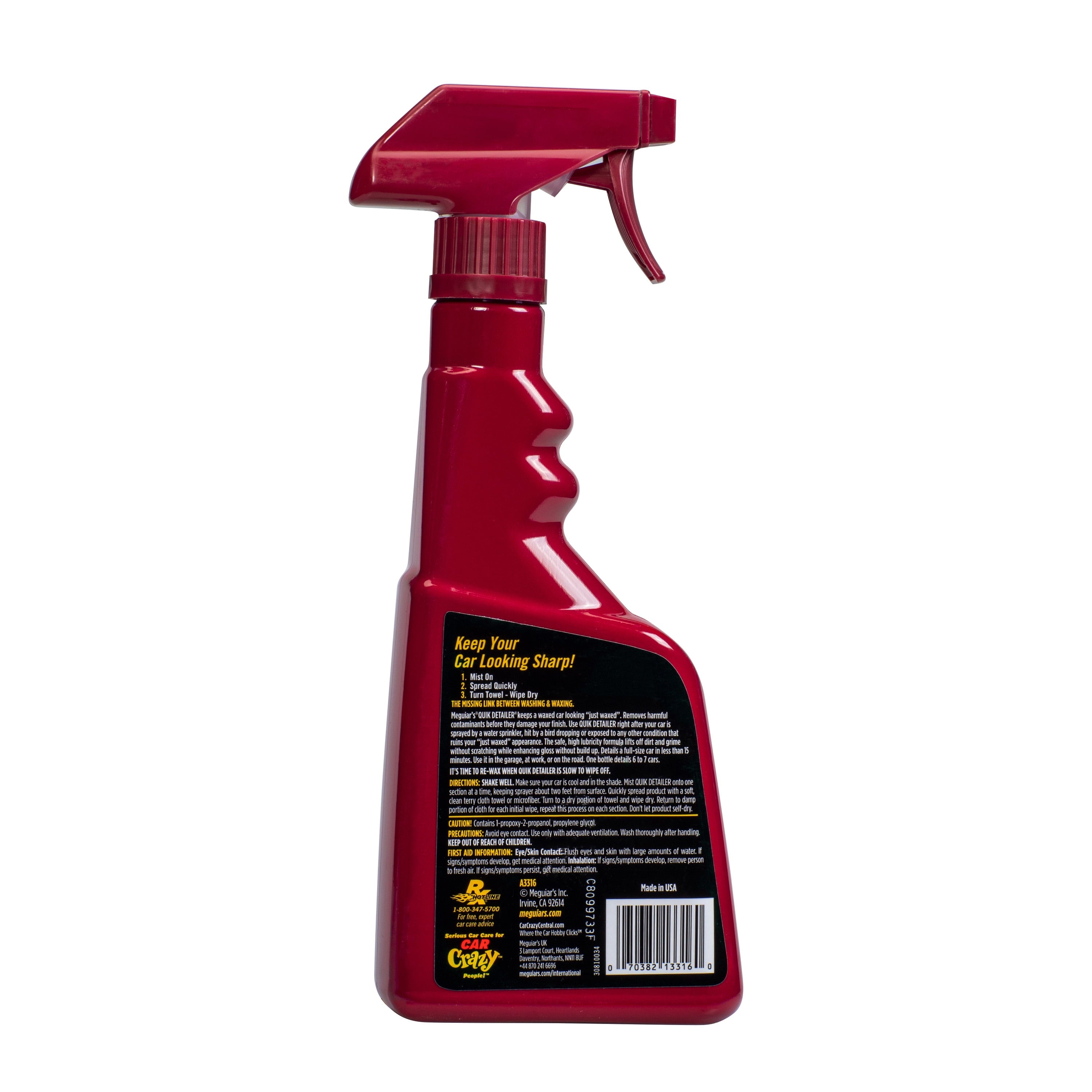 Meguiar's Quik Detailer Mist and Wipe, A3316, 16 oz — automotive product, view 7