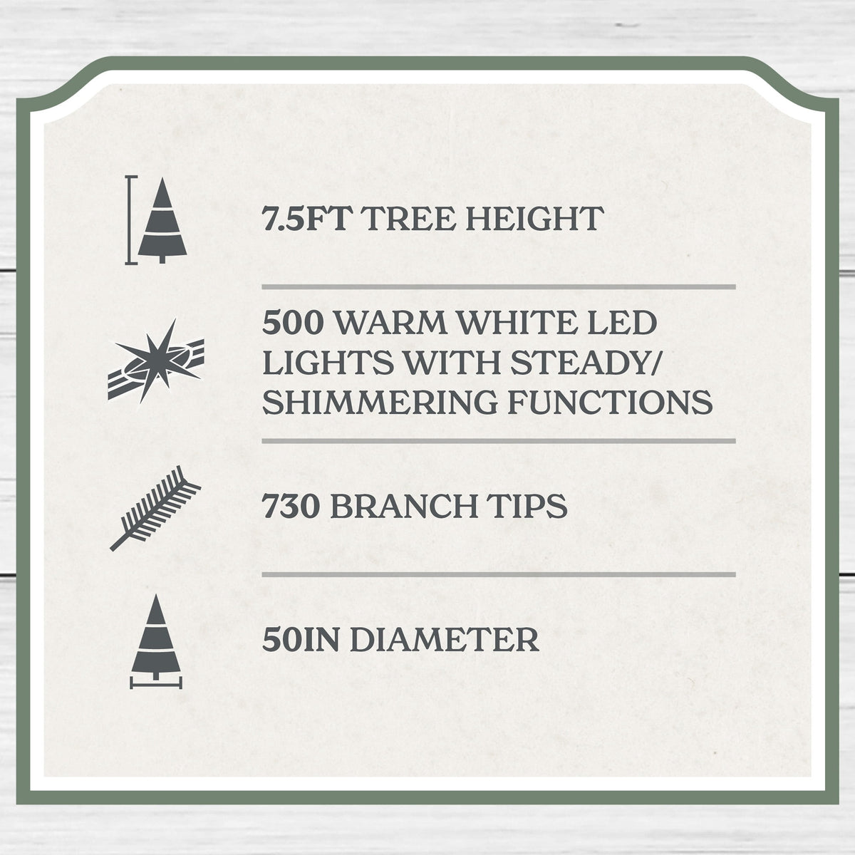 My Texas House 7.5' Pre-Lit Cypress Green Artificial Christmas Tree with 500 Warm White Twinkle LED - image 6 of 6