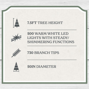 My Texas House 7.5' Pre-Lit Cypress Green Artificial Christmas Tree with 500 Warm White Twinkle LED - image 6 of 6