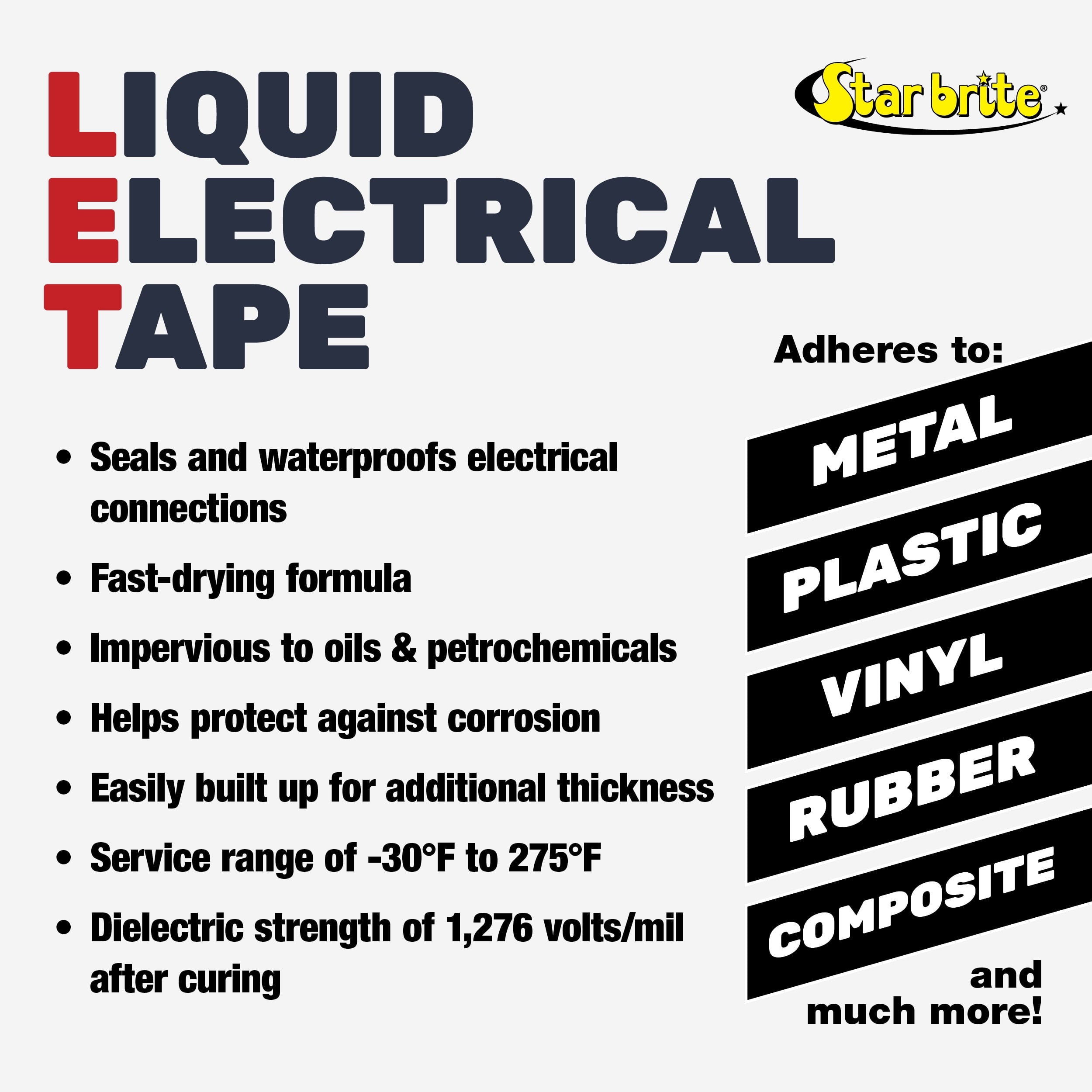 Star Brite Liquid Electrical Tape - Black Vinyl Coating - 4oz Can with Applicator Brush — home and garden product, view 4