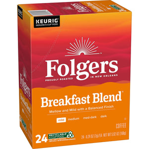 Folgers Breakfast Blend, Mild Roast Coffee, Keurig K Cup Pods, 24 Count Box — coffee and drinks product, view 8