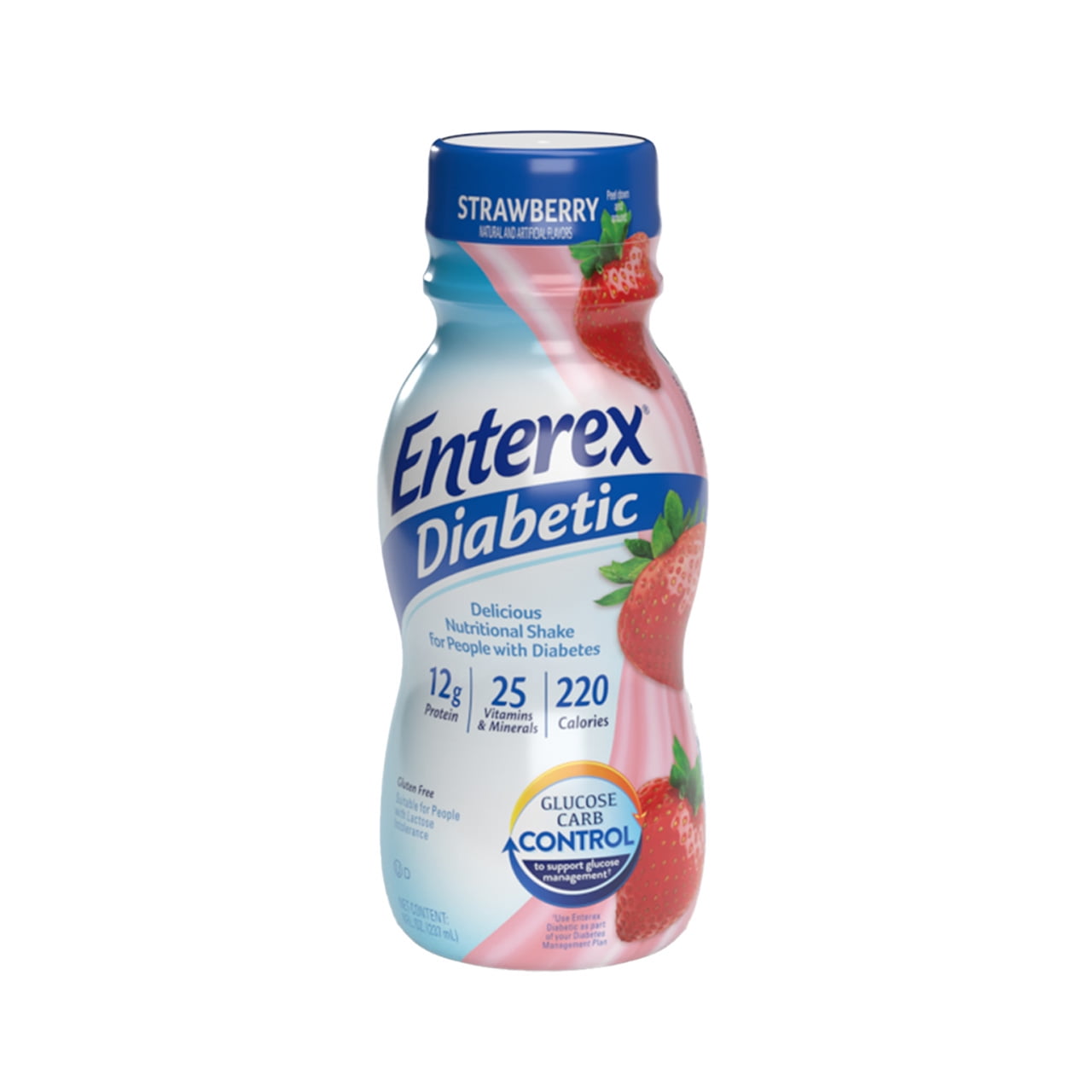 Enterex Diabetic Nutritional Meal Replacement Shake,for People with Diabetes,Strawberry,8 — sports nutrition product, view 3
