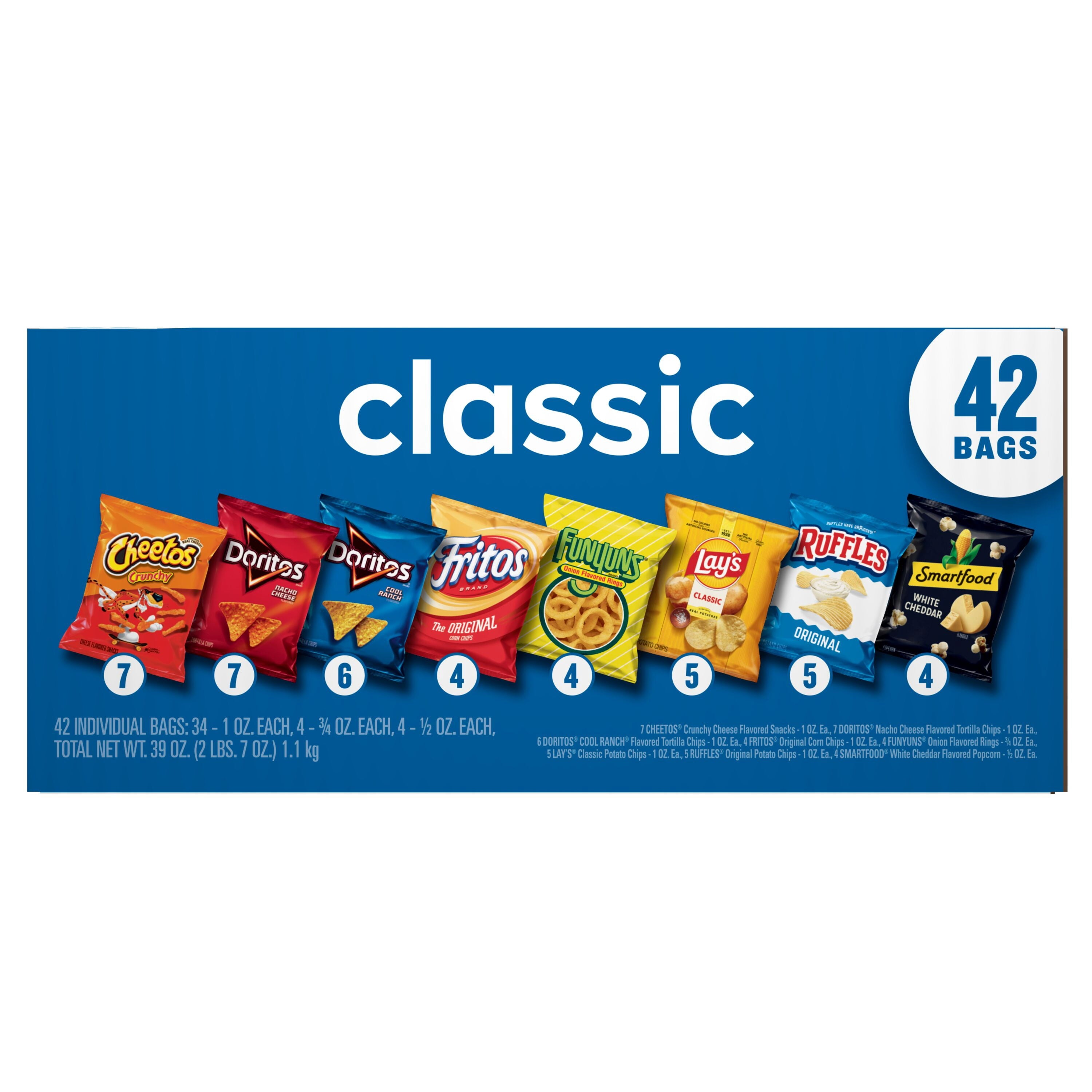 Frito Lay Classic Mix Chips Variety pack, Mega Size, 1 oz, 42 Count — grocery product, view 4