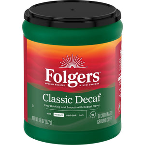 Folgers Decaf Coffee, Ground Coffee, Classic Medium Roast, 9.6 oz Canister — coffee and drinks product, view 5