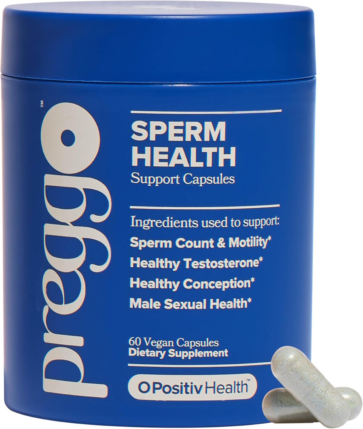 O Positiv Preggo Sperm Health Capsules for Men Male Reproductive Health, 60 Count — supplement pack