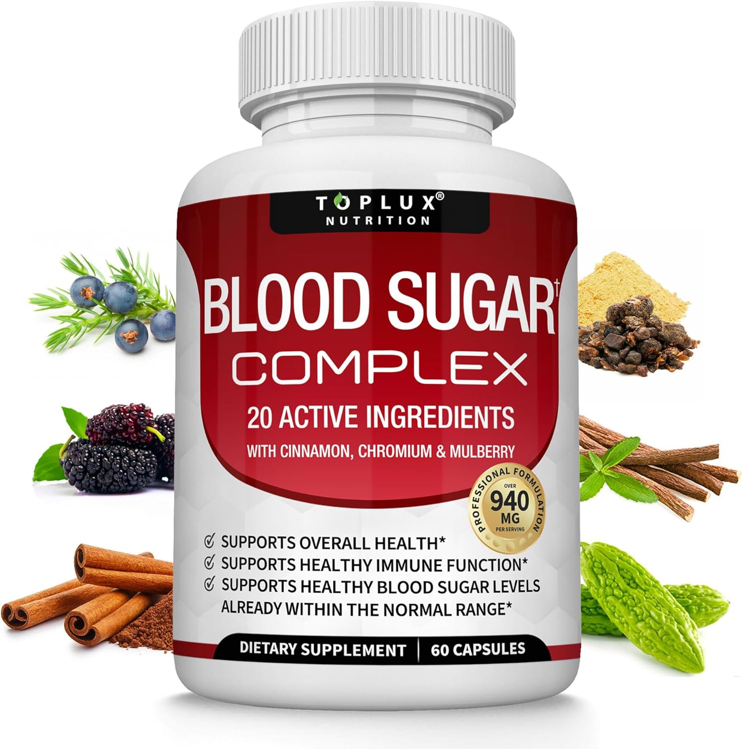 Blood Sugar Complex Supplement - Supports Healthy Blood Sugar Levels 60 CAP — supplement pack