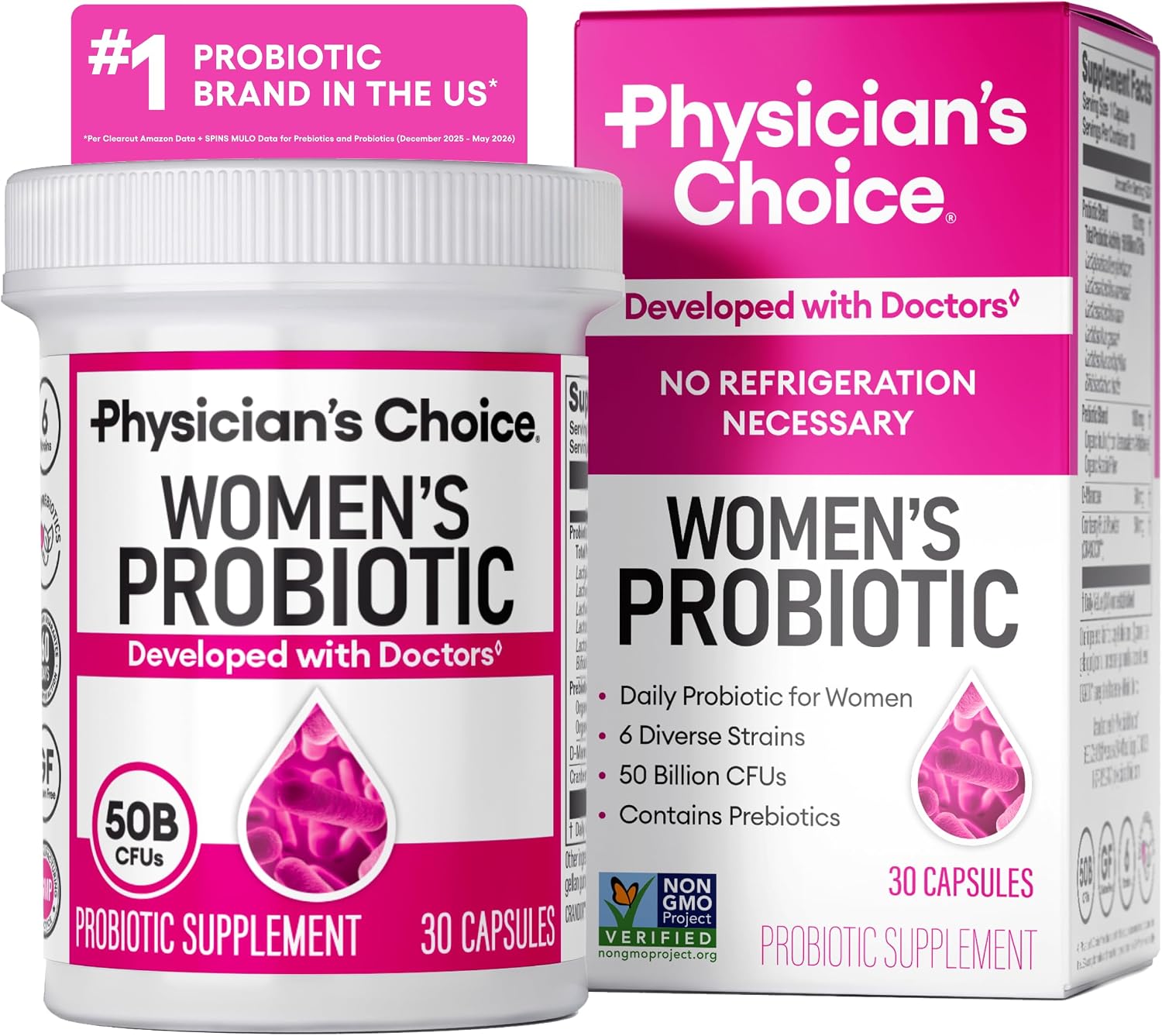 Probiotics for Women - PH Balance, Digestive, UT, & Feminine Health - 50 Billion CFU - 30 CT — supplement pack