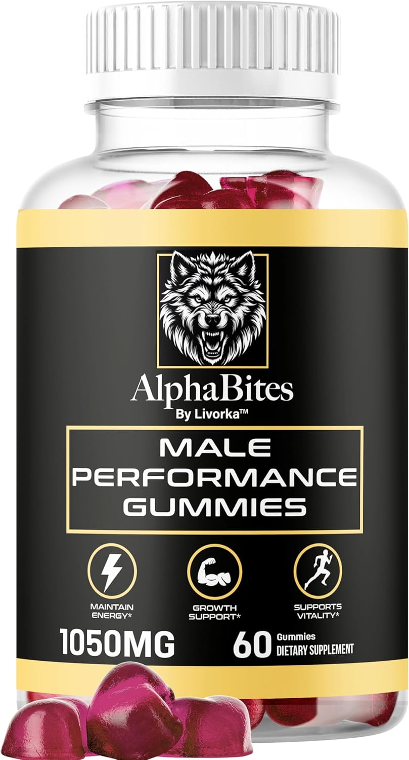 Alpha Bites Gummies, AlphaBites for Men performance 60 cap — supplement pack
