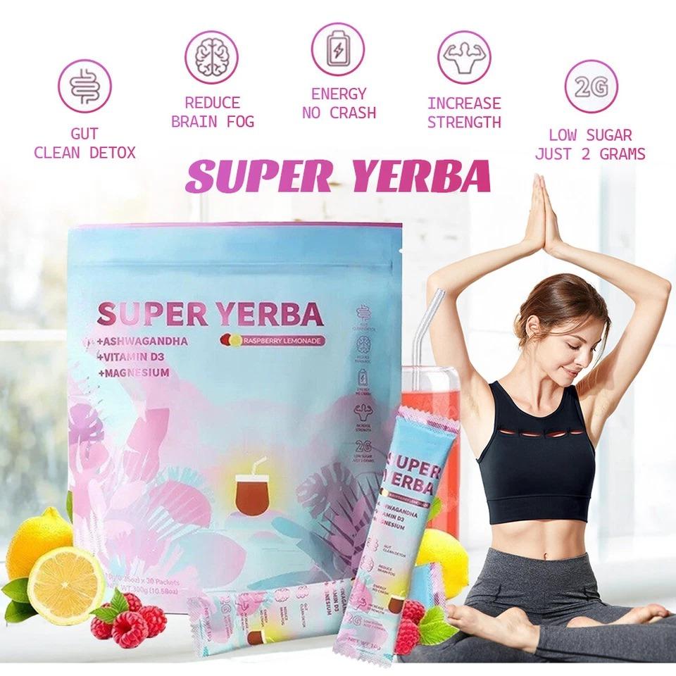 Super Instant Yerba Mate Tea Powder - Pure Natural, Health Drink 30 SERVING — supplement pack