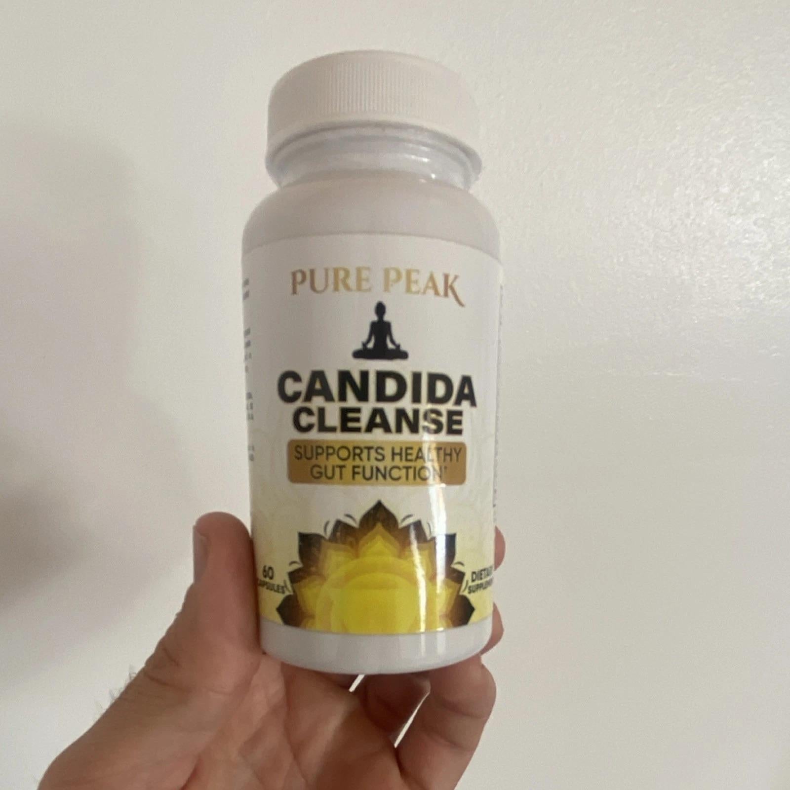 Pure Peak Candida Cleanse Supports Healthy Gut Dietary Supplement 60 Capsules — supplement pack