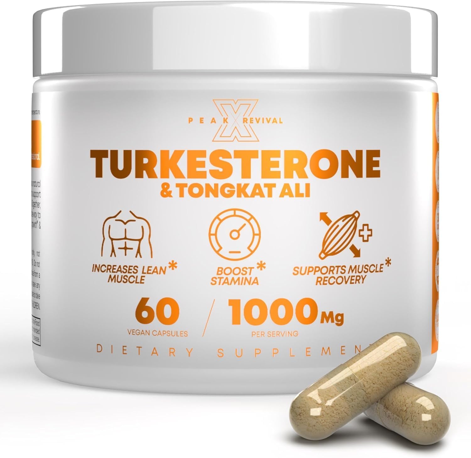 Turkesterone Tongkat Ali Supplement (500mg Ajuga Turkestanica + 250mg Tongkat Ali) 60 Capsule — supplement pack