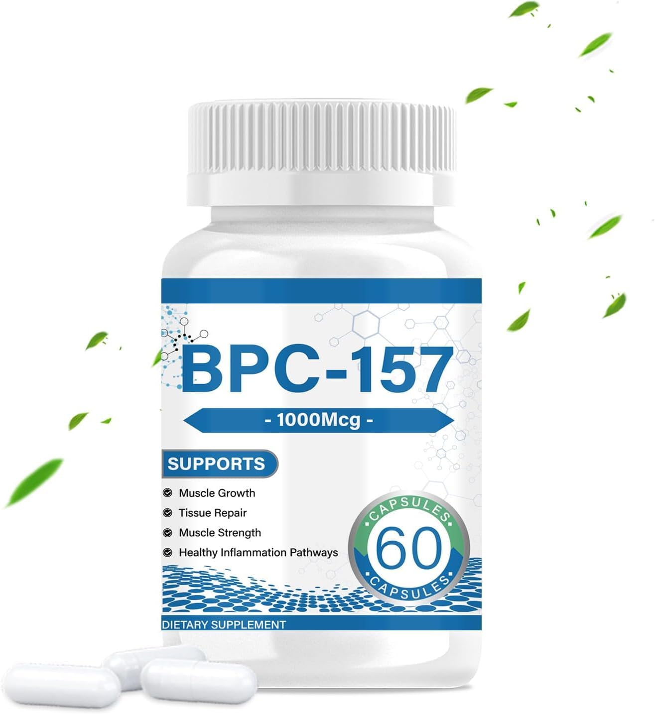 BPC 157 Peptide Capsules - 1000mcg, 60 Capsules — supplement pack