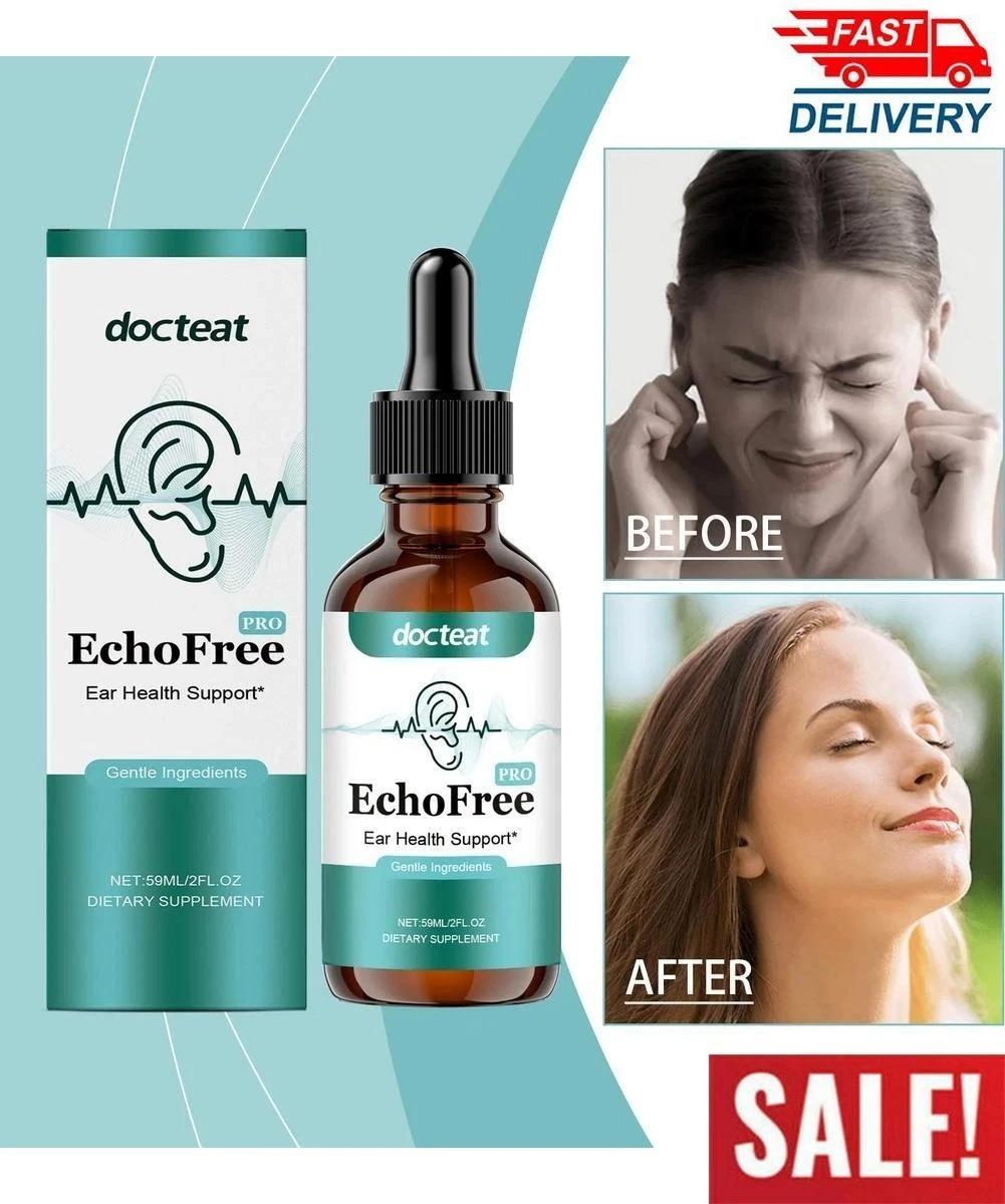 Echo Free Tinnitus Drops , EchoFree Tinnitus Relief for Ringing Ears 2 oz, 59ml — supplement pack