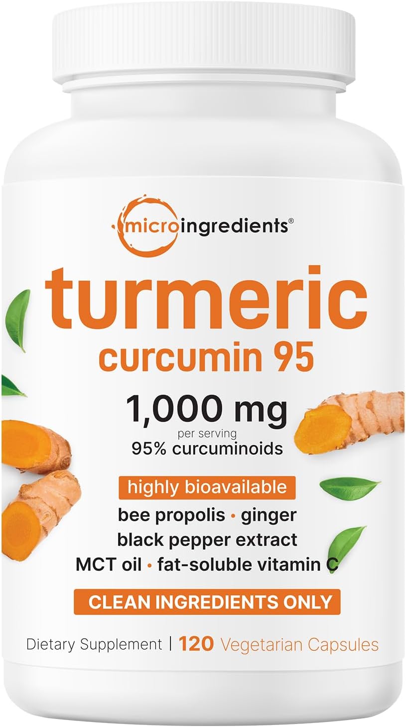 Micro Ingredients Pure Turmeric Curcumin Supplement 1,000mg 120 Veggie Capsules — supplement pack