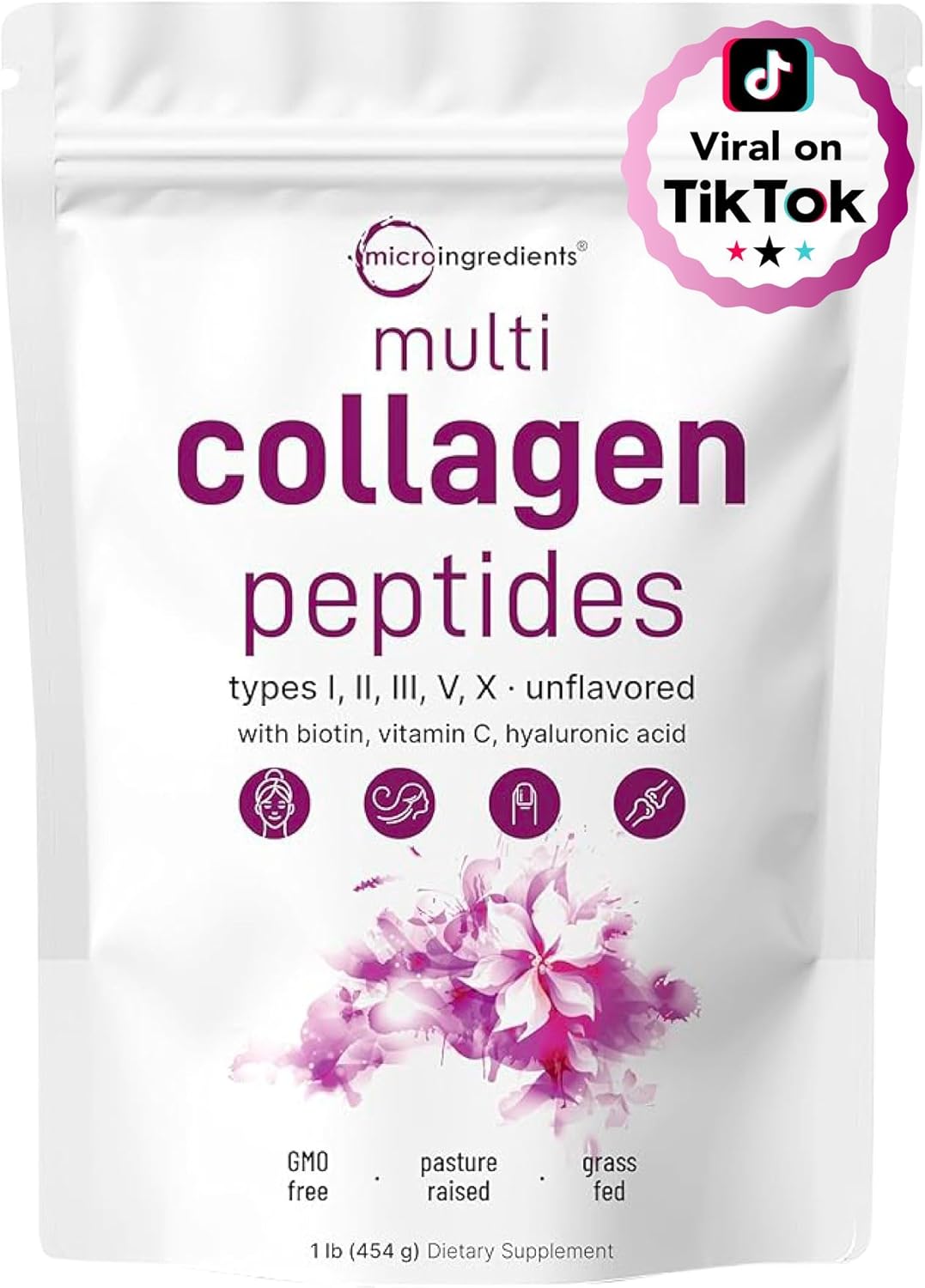 Micro Ingredients Multi Collagen Peptides Powder, 1lb — supplement pack