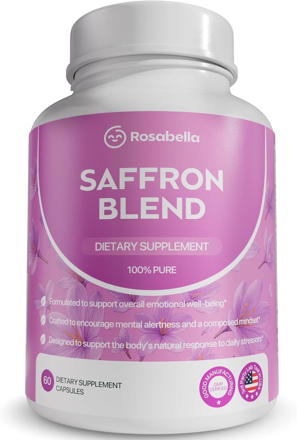 Rosabella Saffron Blend Supplement for Men & Women – 60 Capsules — supplement pack