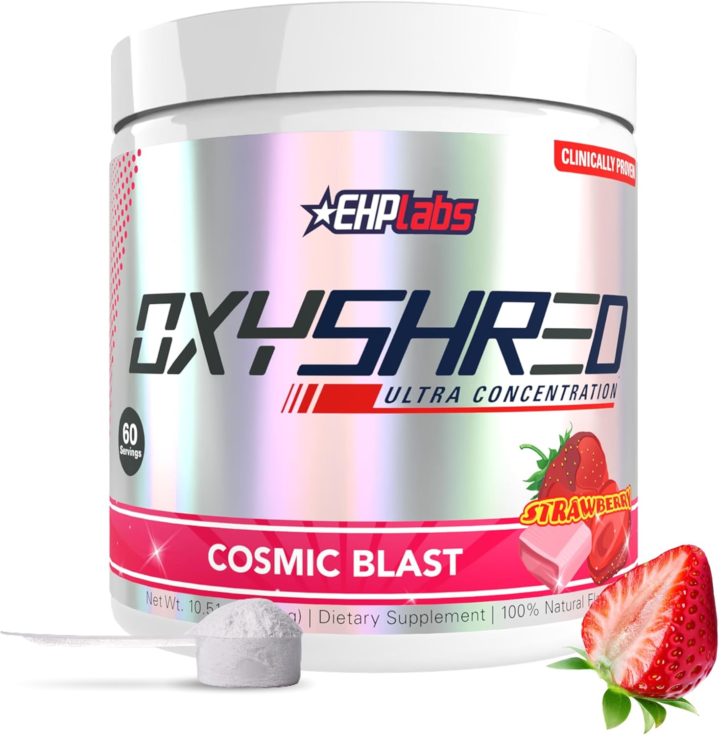 EHP Labs OxyShred Pre Workout Powder - Energy Boost Drink - Cosmic Blast, 60 Servings — supplement pack