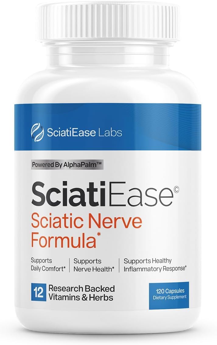 SciatiEase Sciatic Nerve Health Support Supplement - 120 Capsules — supplement pack