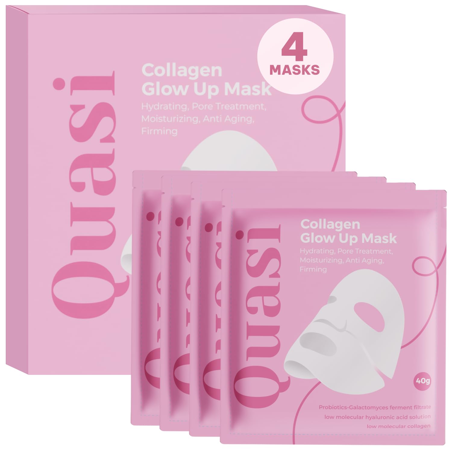 Quasi Bio-Collagen Face Mask Overnight – Firming & Smoothing Skincare for All Skin Types – 4 Masks — skincare product