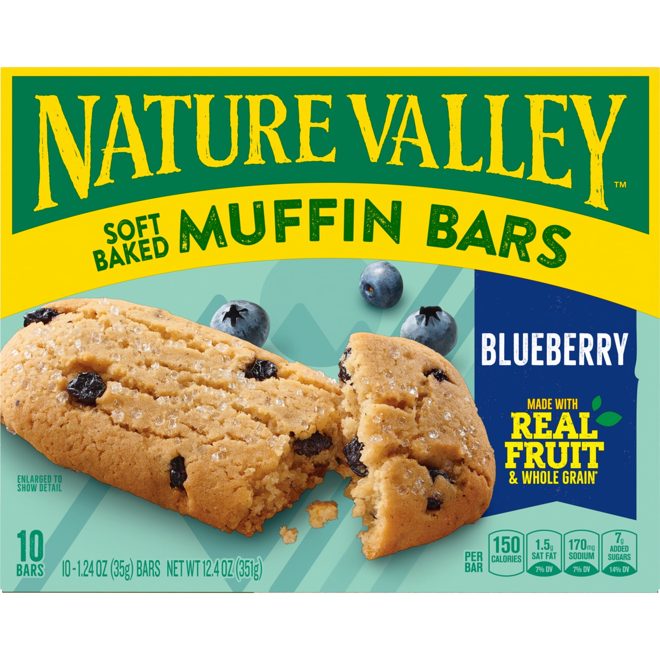 Nature Valley Soft Baked Muffin Bars, Blueberry, Snack Bars, 10 Bars, 12.4 oz — grocery product, view 2
