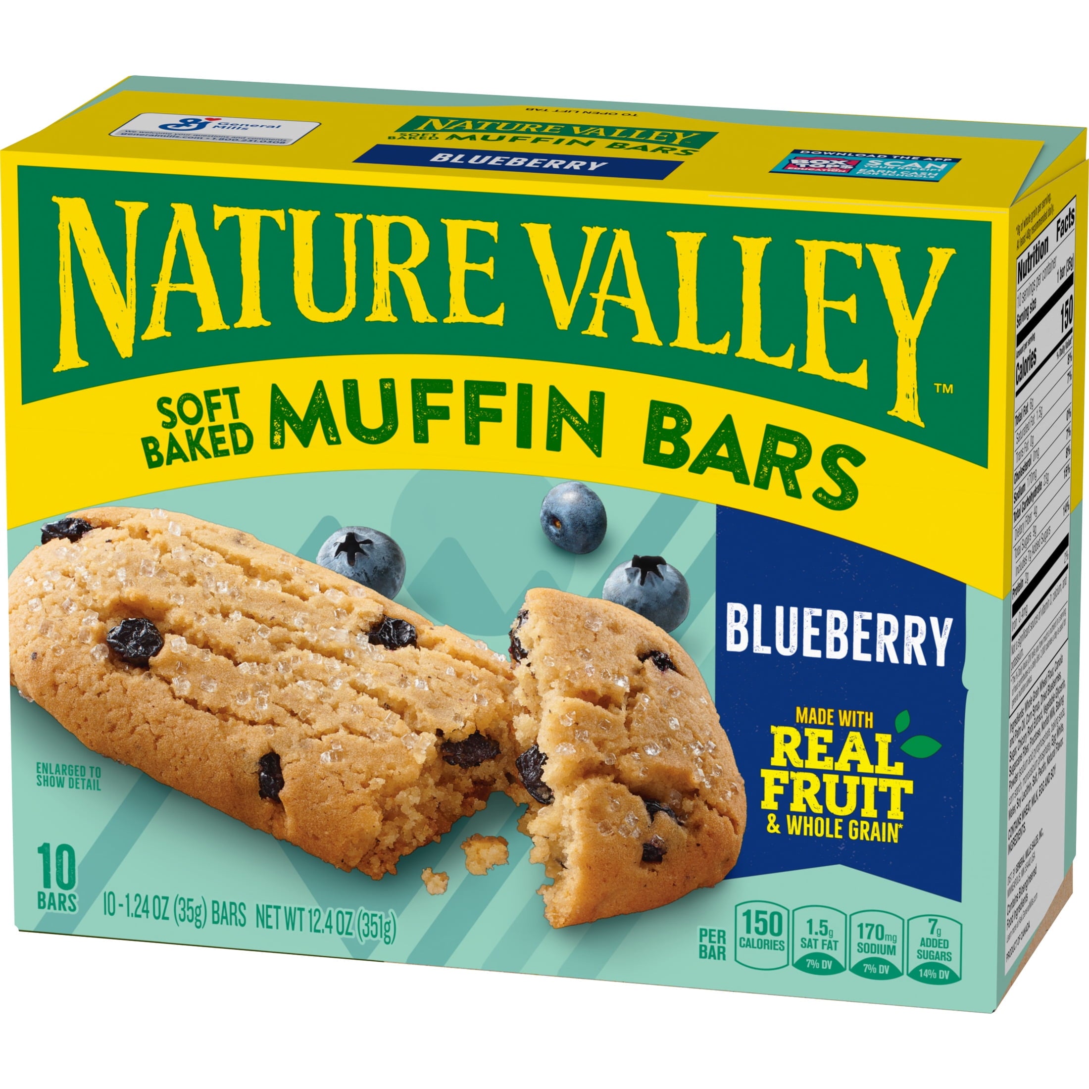 Nature Valley Soft Baked Muffin Bars, Blueberry, Snack Bars, 10 Bars, 12.4 oz — grocery product, view 3
