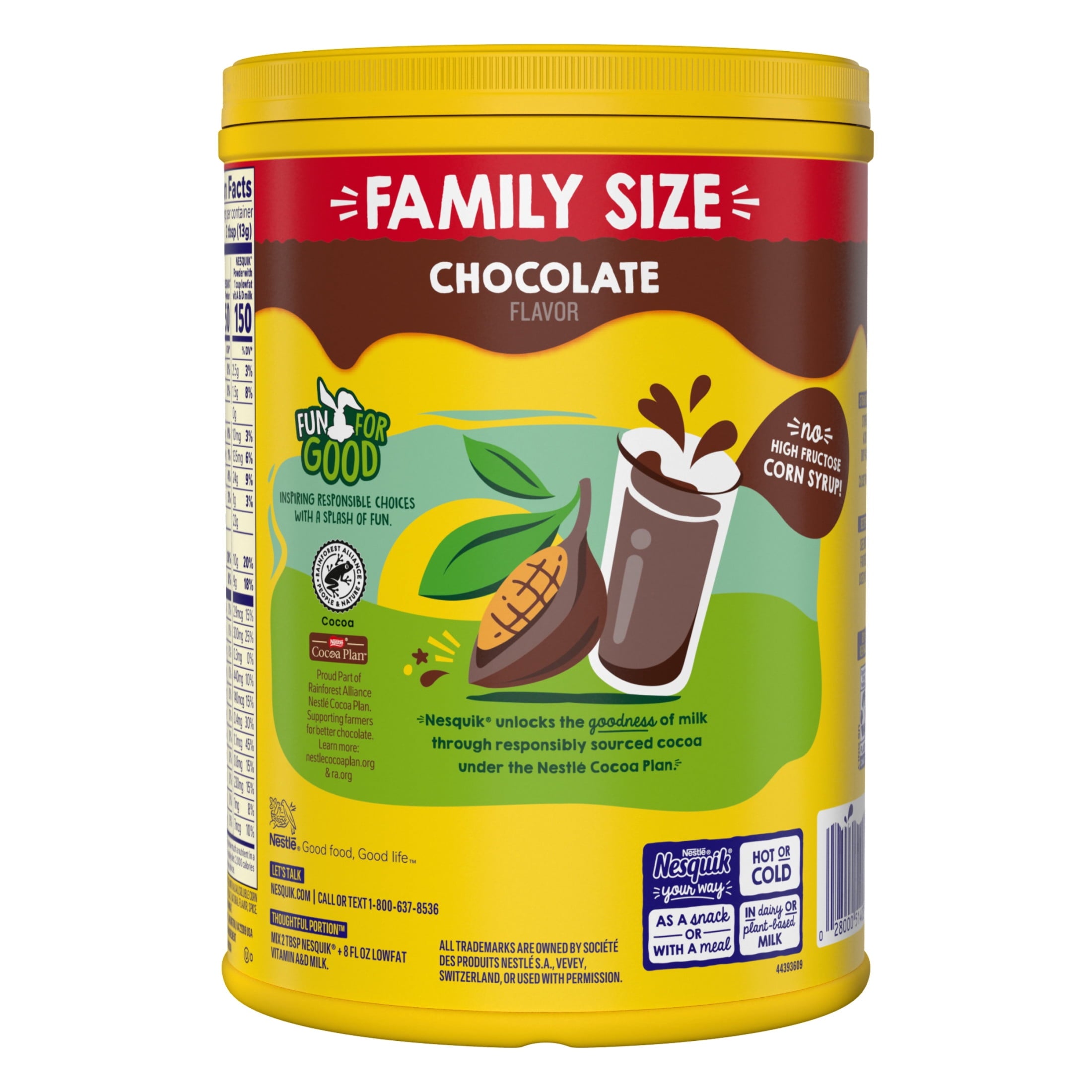 Nestle Nesquik Chocolate Flavor Powder Stir In Drink Mix Canister, 38 oz Canister — coffee and drinks product, view 8