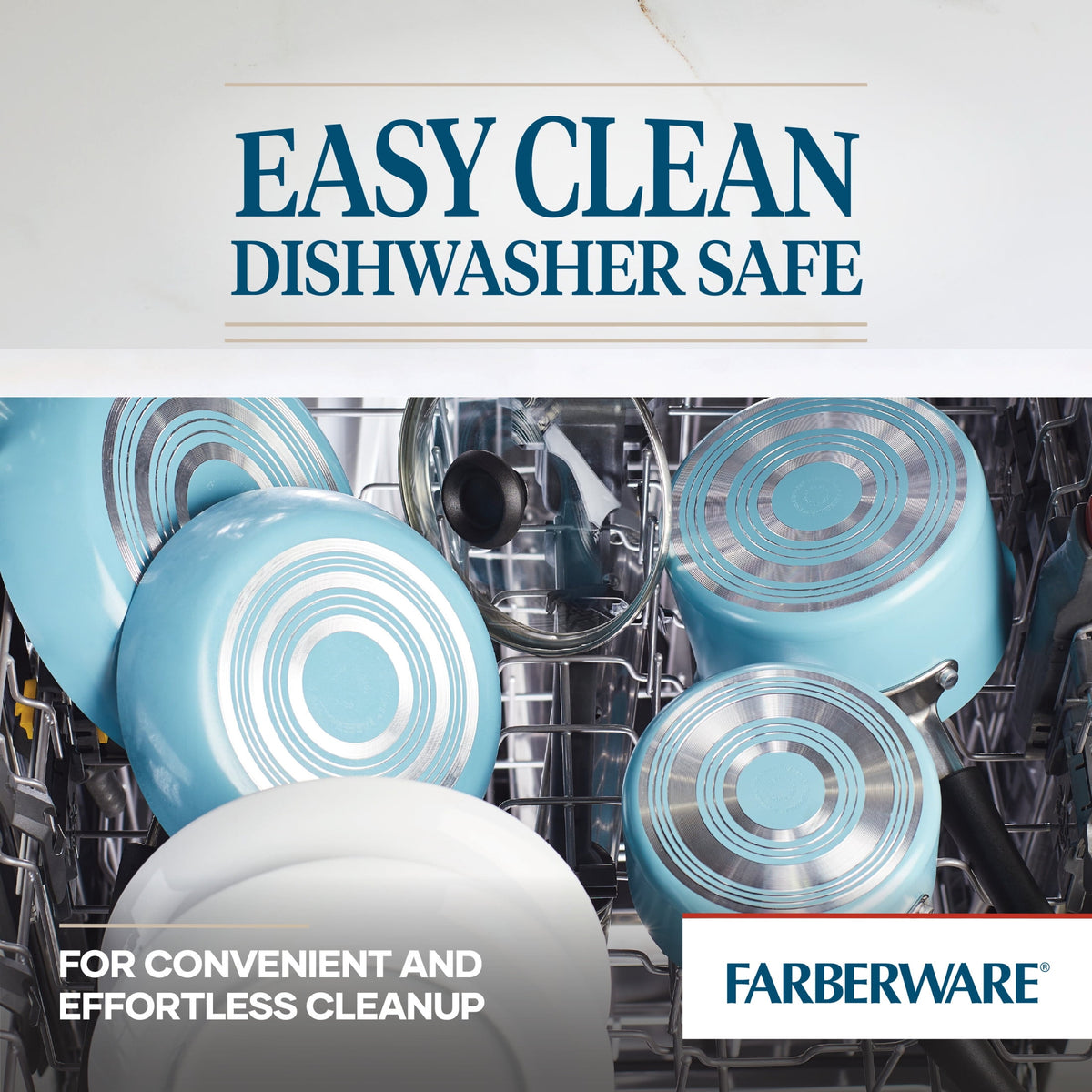 (3 pack) Farberware Easy Clean 12-Piece Nonstick Cookware Set with Cooking Tools - image 5 of 6